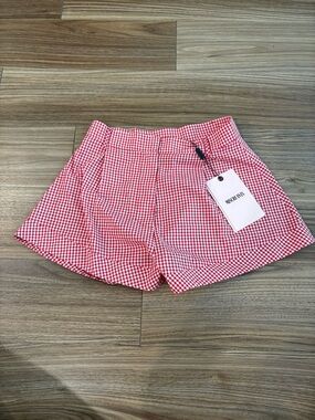 NWT Miscreants London x Revolve Red & White Plaid Gingham Shorts Size US 6 UK 10